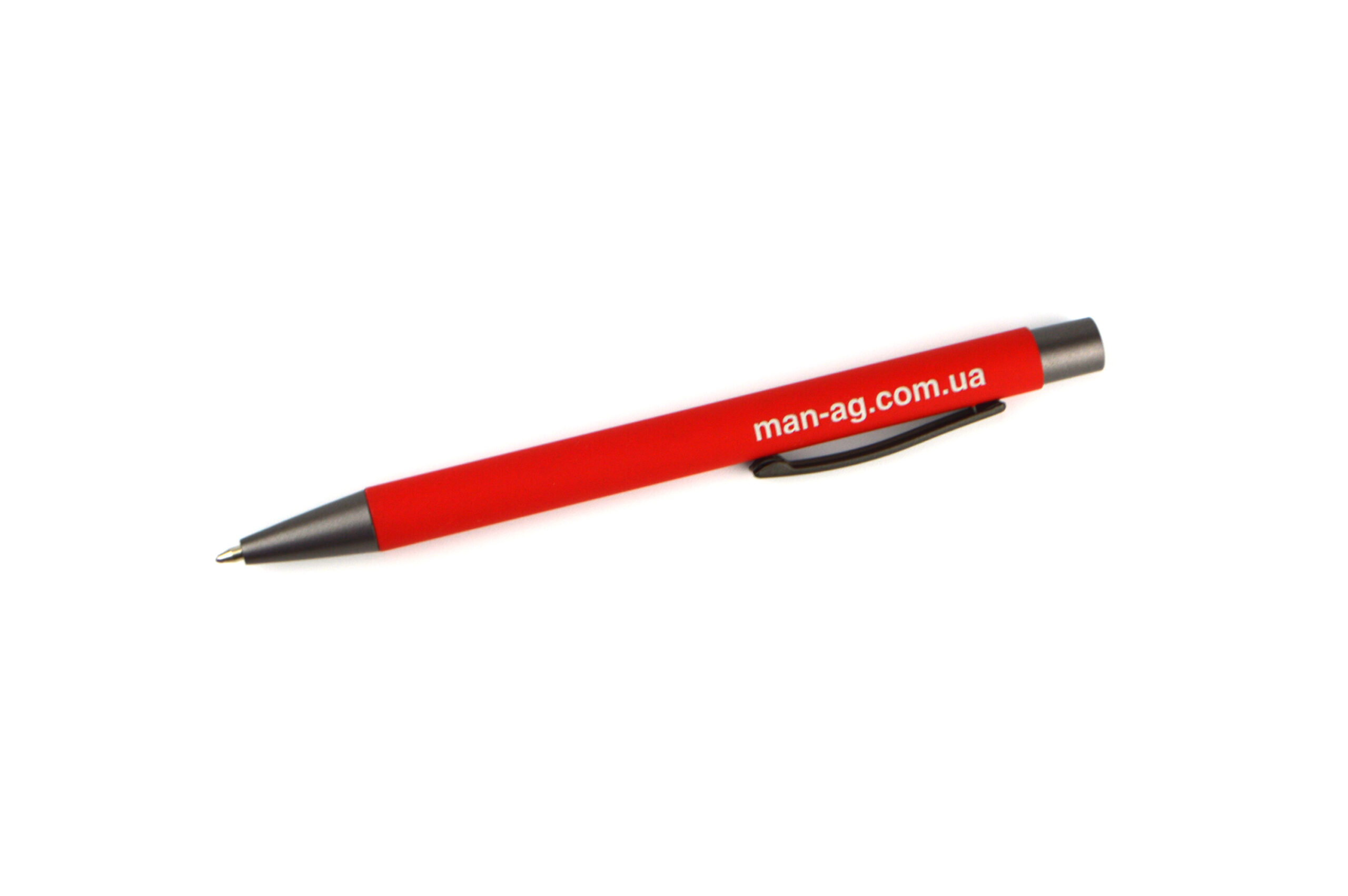 Шариковая ручка металлическая (красная)